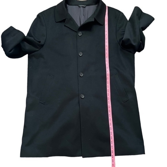 Loro Piana Nordstrom Men's Storm System Black Wool Over Coat Size 48R - Picture 13 of 14